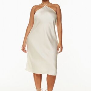 Elegant Cream Halter Dress